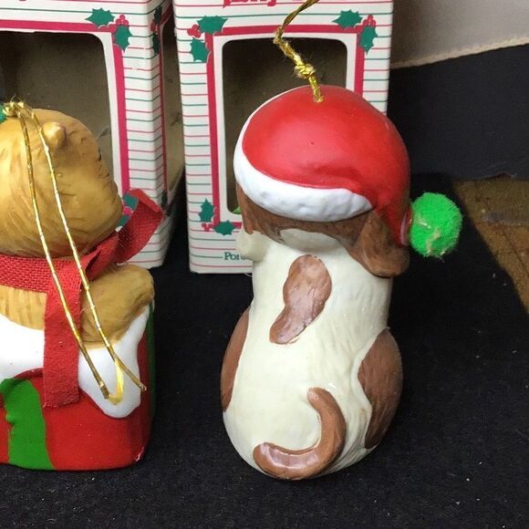 Ornaments set of 3 vintage hand painted and crafted animal bell ornaments by Gif - Picture 7 of 10